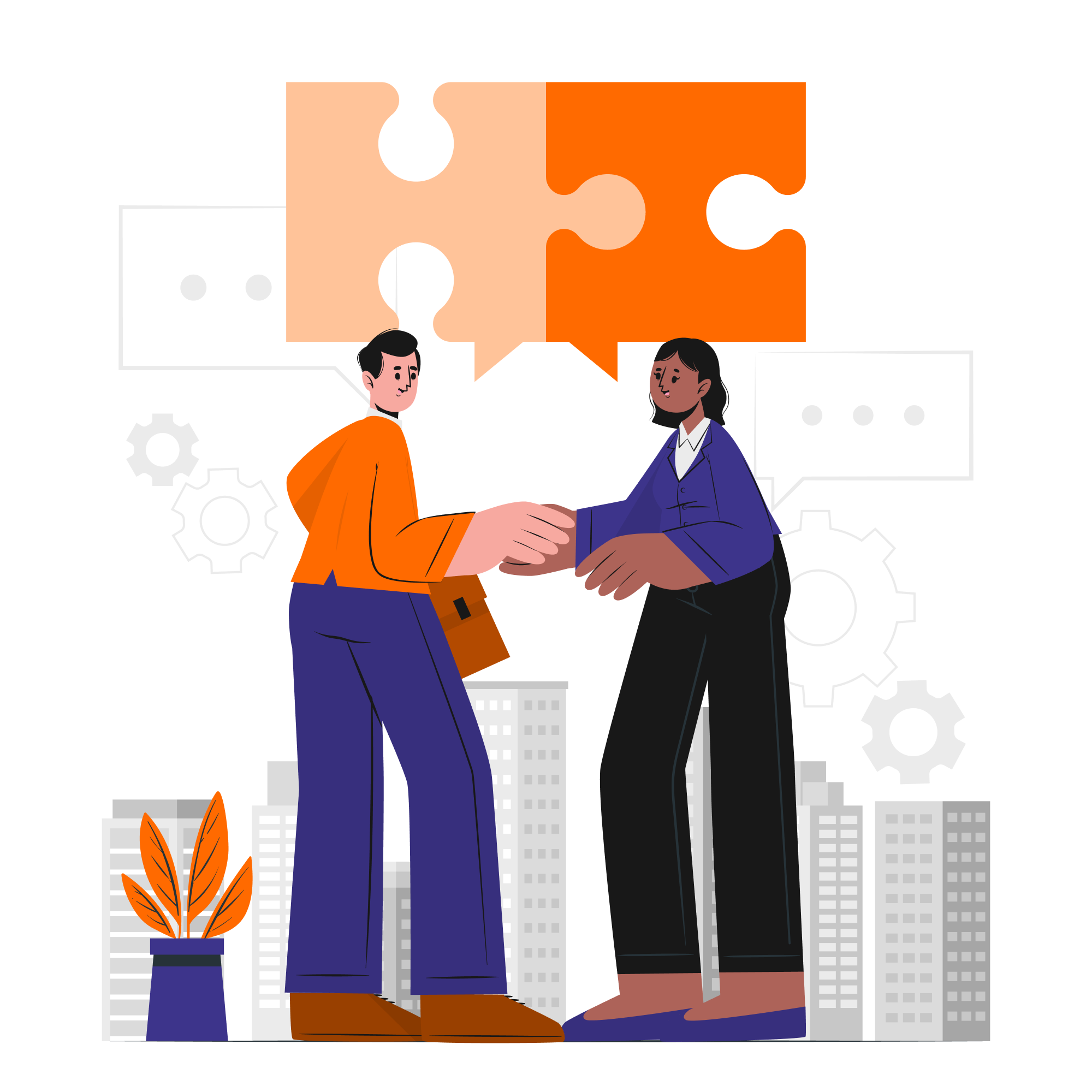 Ilustración del equipo de OryonWave trabajando en productos digitales